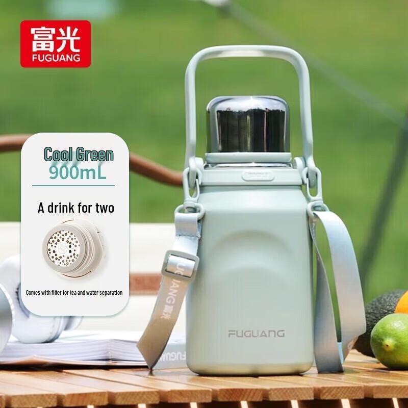 Fuguang 316L Stainless Steel Portable Double-Drink Water Bottle