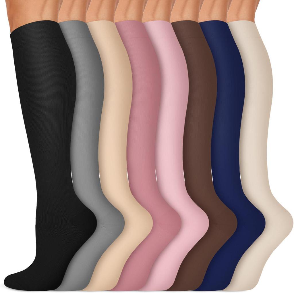Compression Knee-high Socks Set for Running and Sports - Graduated Support, Multiple Pairs (3/4/6/8)