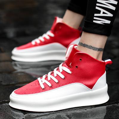 European Station Foreign Trade Explosion Fashion Week Color Matching High-top Men's Platform White Shoes Versatile Casual Trend Board Shoes