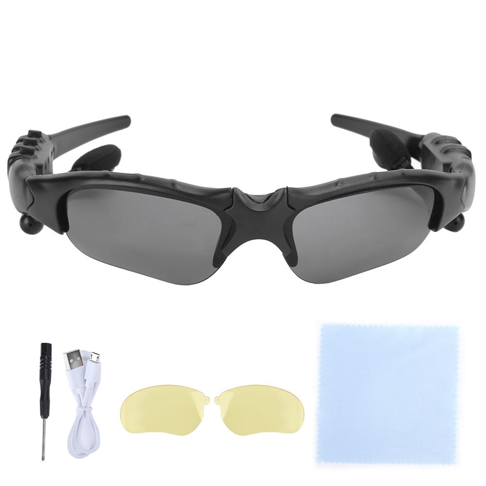 Intelligent 5.0 Wireless Bluetooth Sunglasses Sports Driving Glasses with Stereo Earphones(BlackYellowGlasses