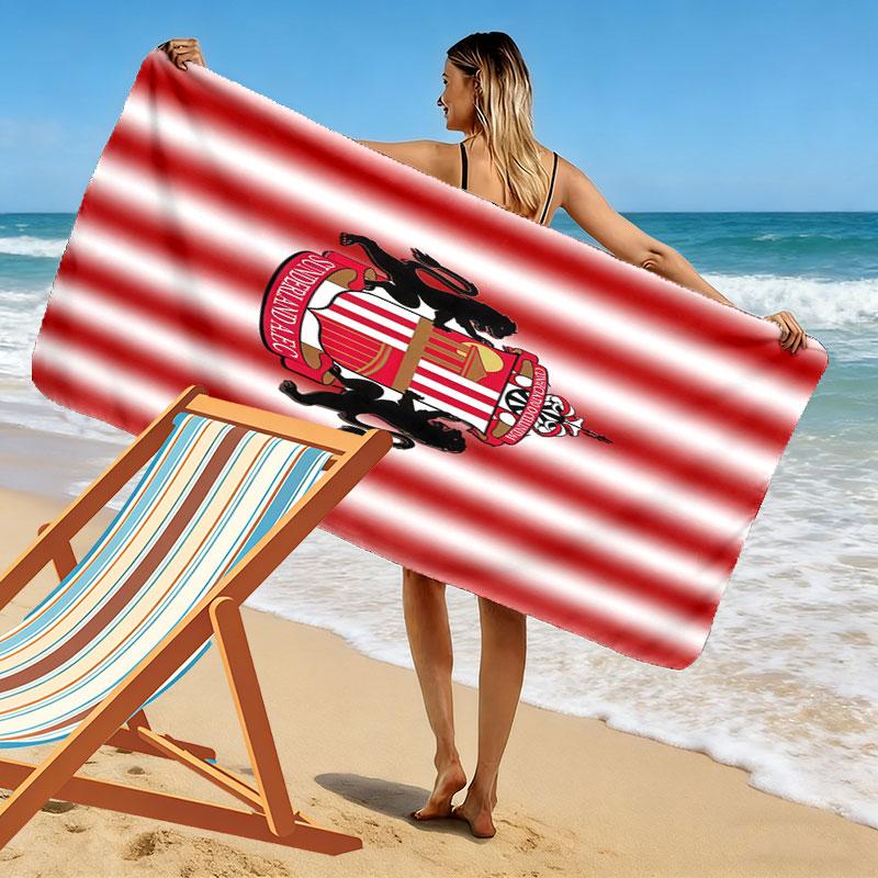 Asciugamano da Spiaggia con Logo SAFC, Asciugamano Grande Morbido ad Asciugatura Rapida per Spiaggia Campeggio Nuoto
