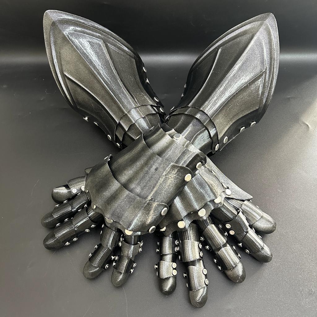 Impression 3D Armure de Bras Mécanique Multifonctionnelle Gants Longs en Plastique Techwear Vintage Médiéval Armure de Main Costume Cosplay