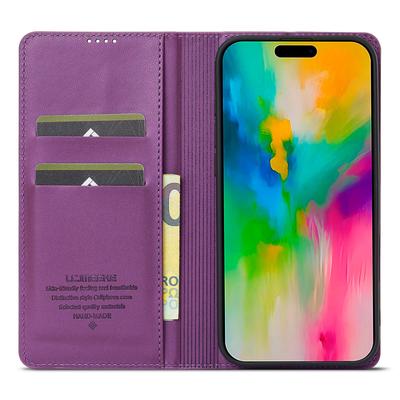 LC.IMEEKE L1 Series for iPhone 16 Plus Case PU Leather Wallet Stand Protective Phone Cover