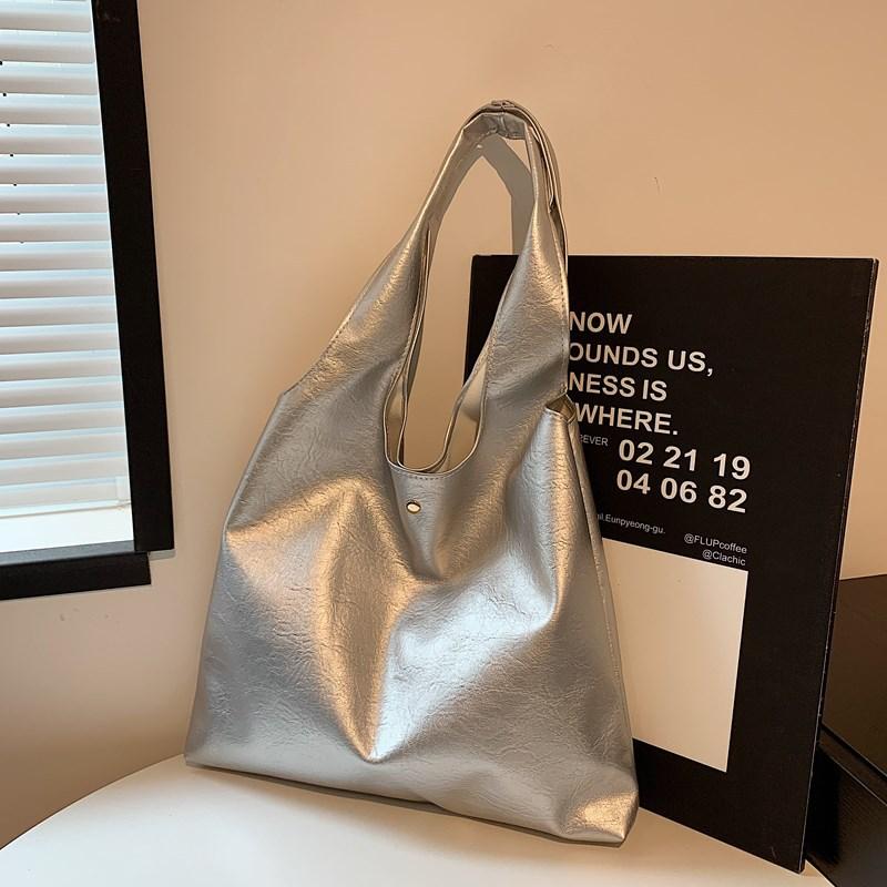 American Retro College Style Large-Capacity Bag Women'S Autumn And Winter Maillard Relaxation Shoulder Tote Bag