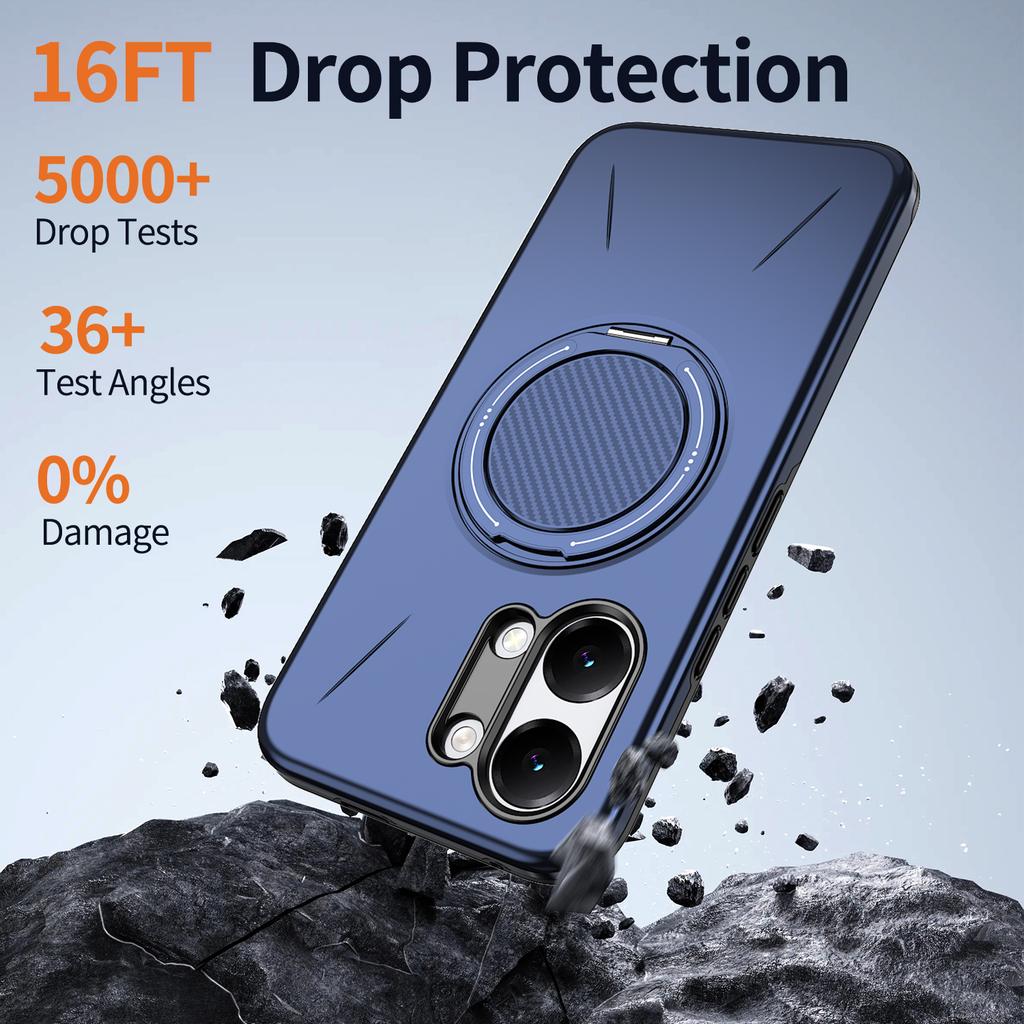 360° Rotate Ring Holder for Magsafe Magnetic Bracket Phone Case for Xiaomi Poco X7 X8 Pro Max M8 Pro Armor Shockproof Cover