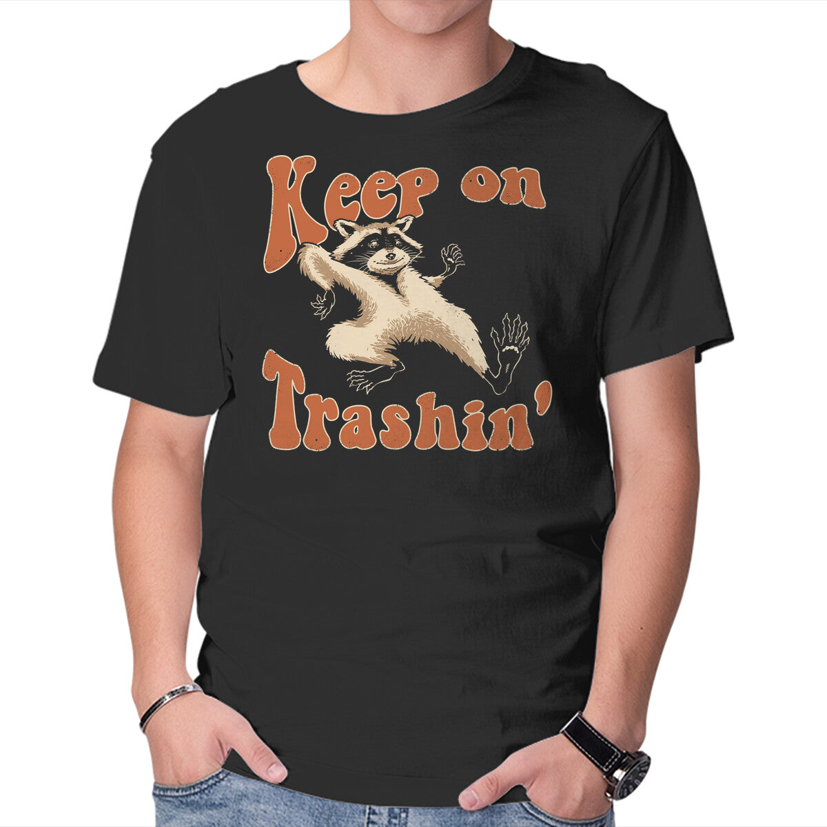 Unisex Crew Neck T-Shirt Keep On Trashin  Graphic Short Sleeve Casual Tee XXXL