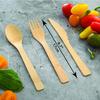 2ZEBRAZ 100% Bamboo Cutlery Set of 100 Pc 50 Forks 25 Knives 25 Spoons Smooth Reusable Bamboo Silverware Compostable and Durabl