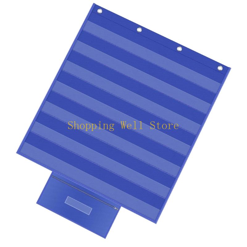 KX4B 7 Row Wall Hanging Pocket Chart For Interactive Learning And Concept Display