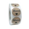 500 Pieces French Thank You Stickers Adhesive Kraft Merci Labels Stickers Small Business Packaging Box Stickers