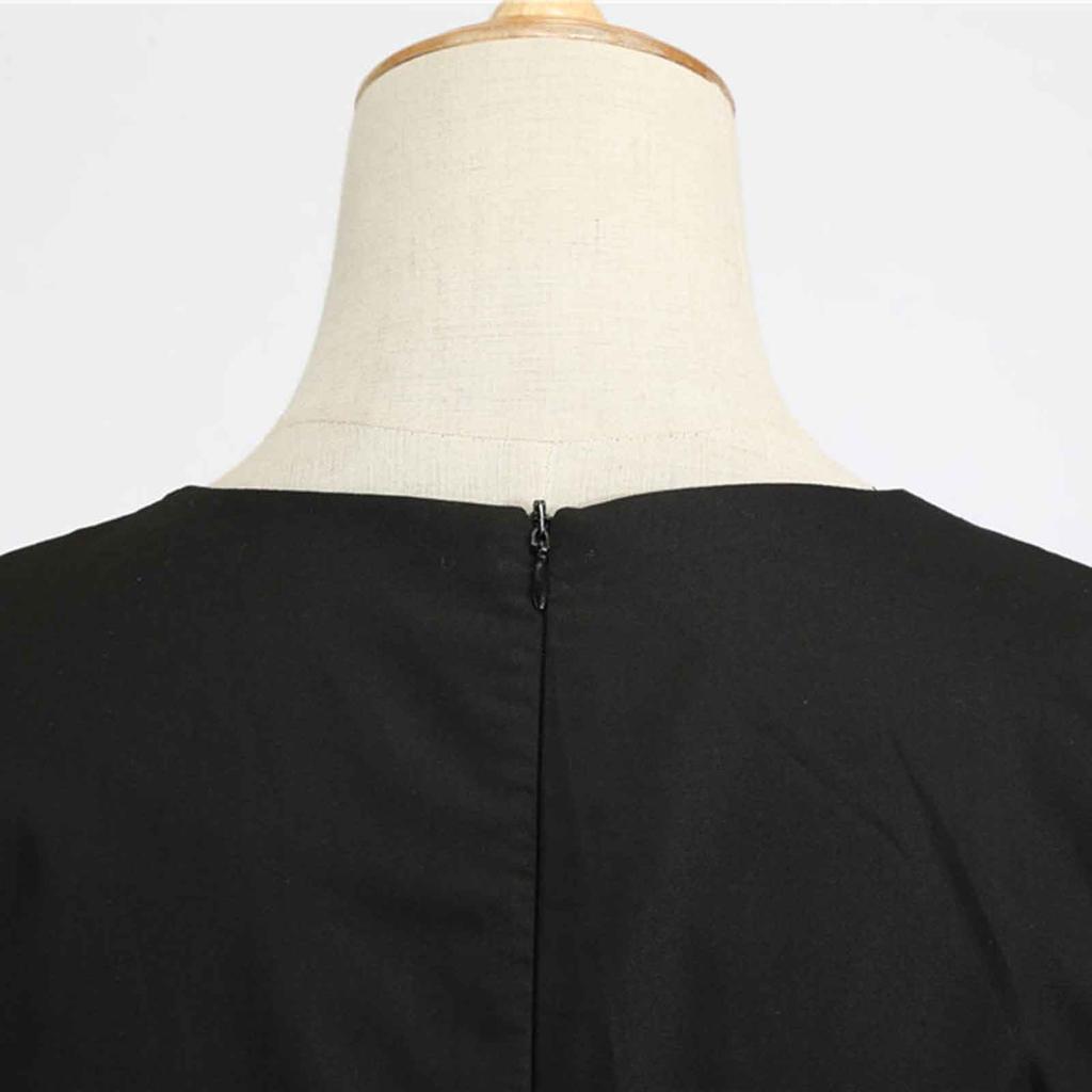 Women's Fashion Casual Slim Fit Solid Colour  Vintage Dress With Belt With Large Hem