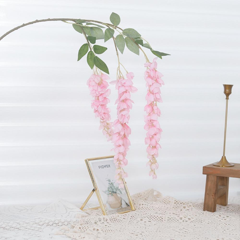 3 Forks Design Artificial Wisteria 93CM Length Wisteria Flowers Fake Silk Flower Wall Decoration