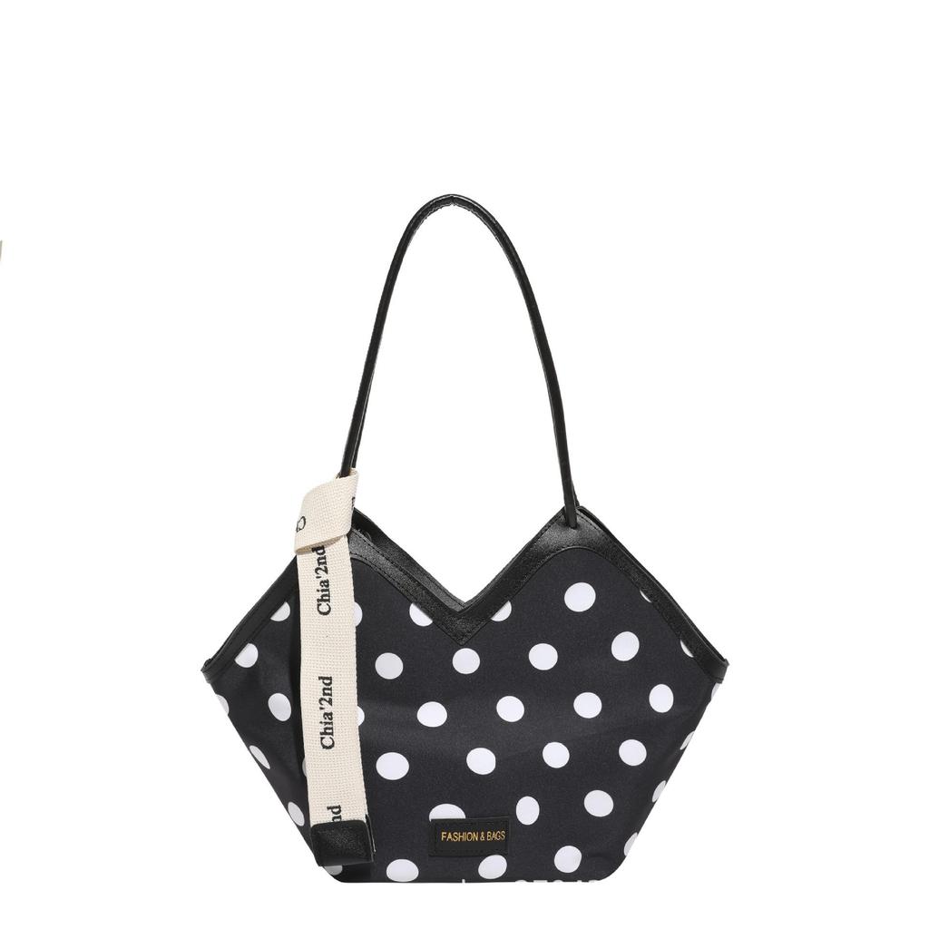 Damska torba na ramię typu tote z nadrukiem i kokardą, duża pojemność, kolekcja Jesień/Zima 2025