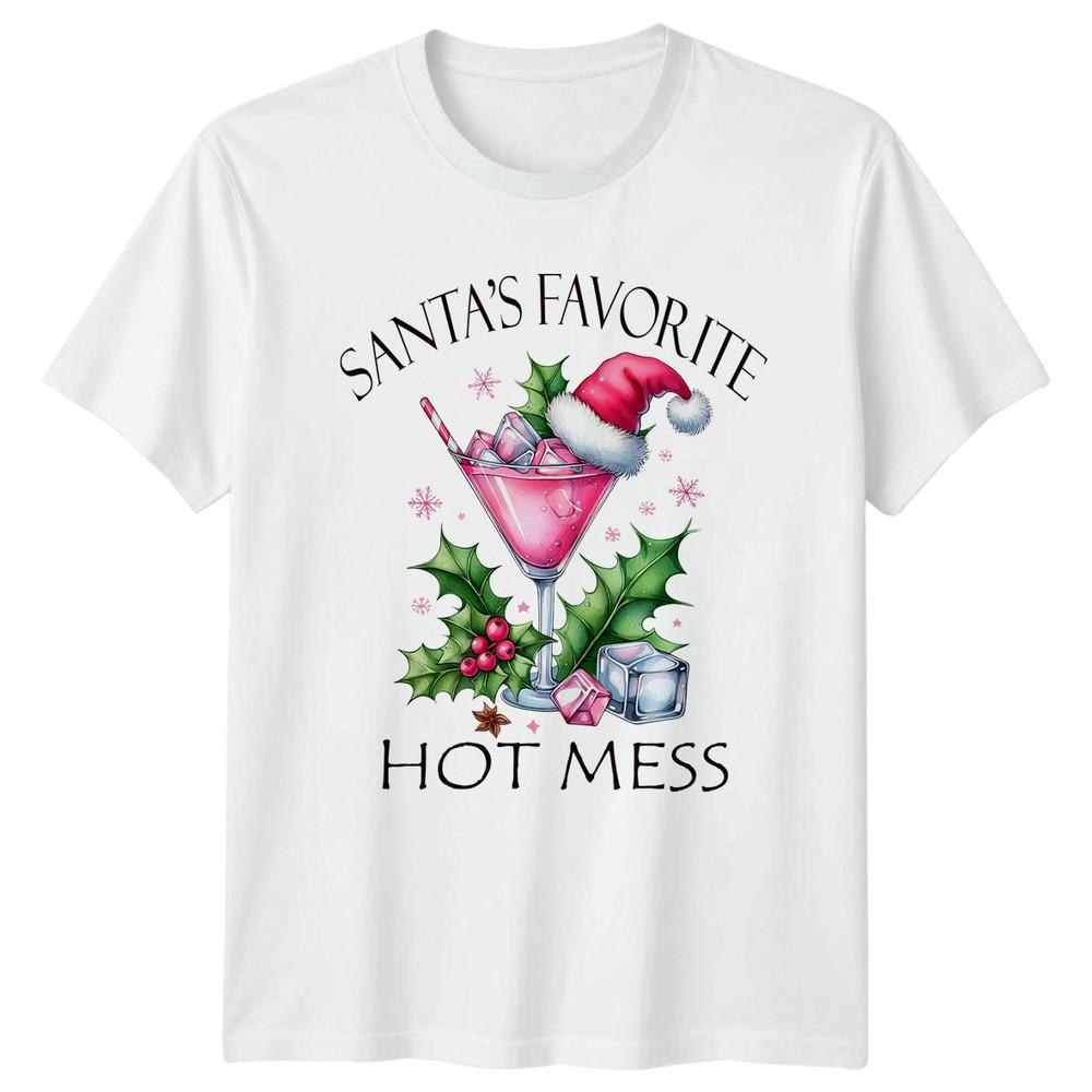 Santas Favorite Hot Mess Christmas Holiday Unisexs TShirt Unisexs Tee Graphic Tee S
