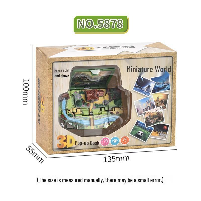 Brelok 3D Pop-up Drewniana Chata: Kreatywna składana książeczka dla dzieci
