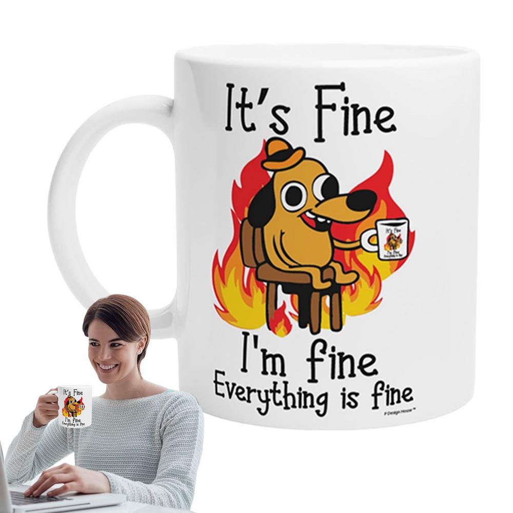 

Coffee Beer Mug Cup Coffee Mugs Funny Mug Reusable Design Funny Coffee With The Words It s Everything Is Fine For Coffee Wine 300ml