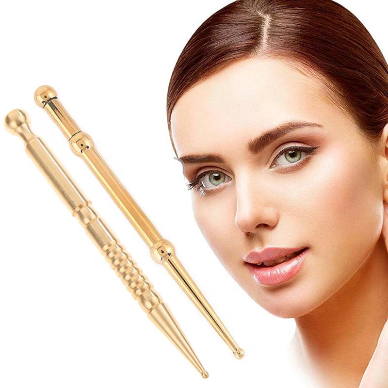 1Pc Pure Brass Facial Massage Pen Eye Trigger Point Massage Pen Reflex Therapy Stimulator Acupoint Massager Tool