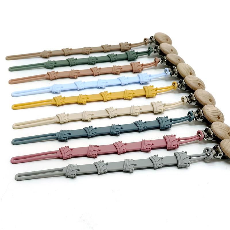 Non-Toxic Pacifier Chain Baby Silicone Pacifier Anti Drop Chain Multi-Functional Baby Silicone Anti Drop Chain Toy Pacifier Clip Teether