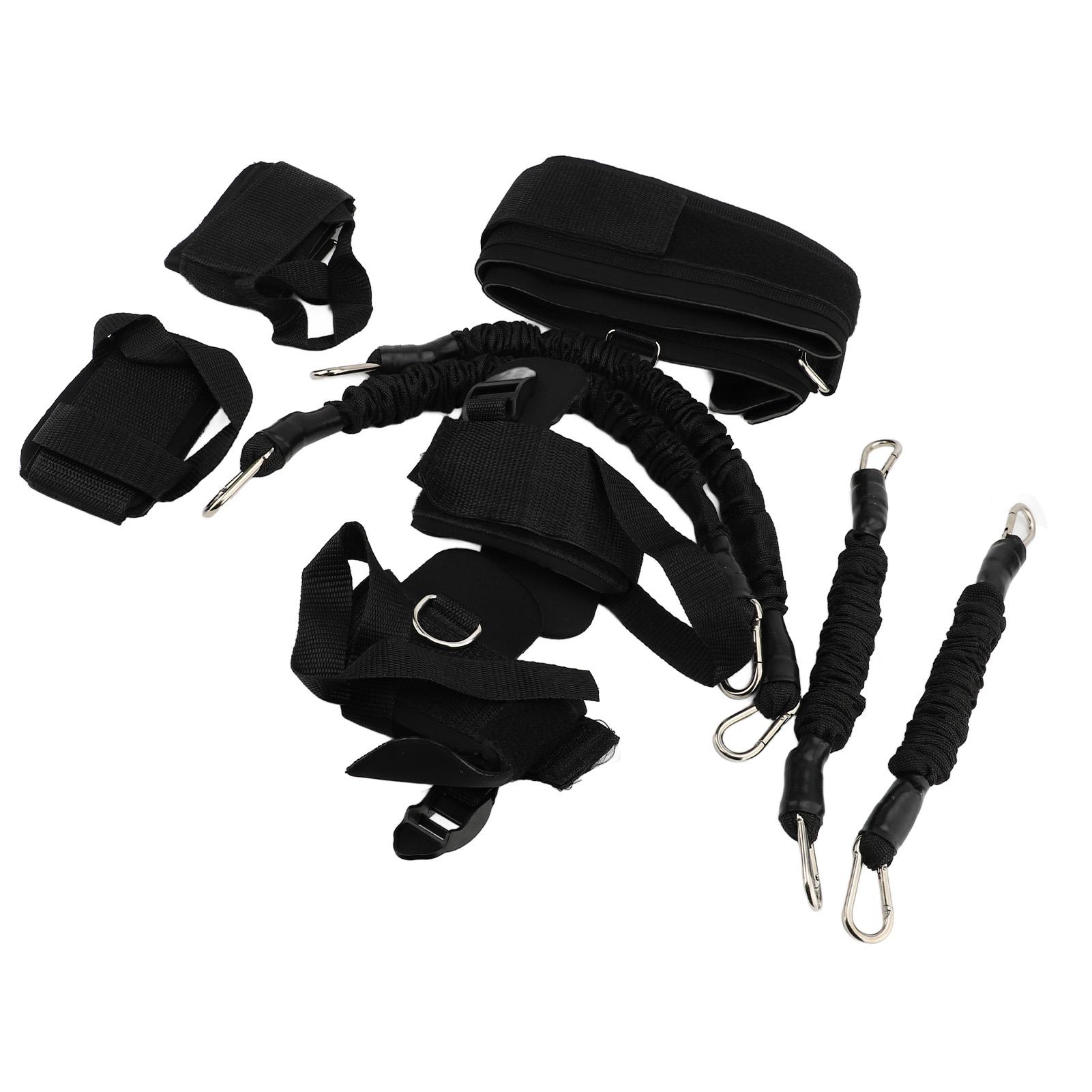 

Набор лент для подтягиваний с ремнями для запястий и лодыжек, регулируемые ленты для тренировок из термопластичного эластомера, черные