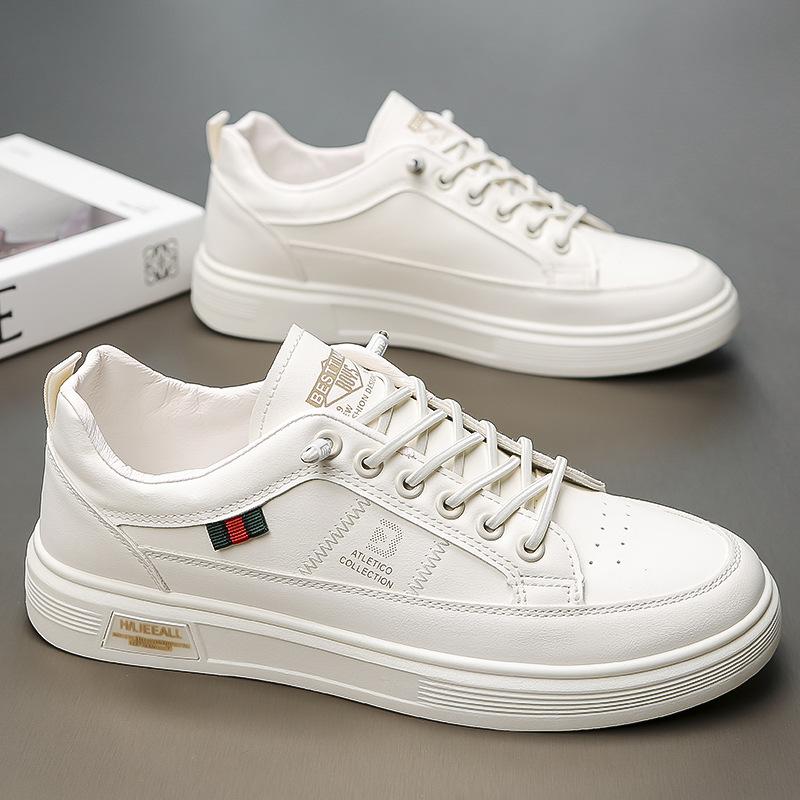 

Новые маленькие белые туфли мужские туфли 2025 весна корейская версия универсальные туфли платформа повседневные спортивные кеды модная обувь 2025 44 бежевый