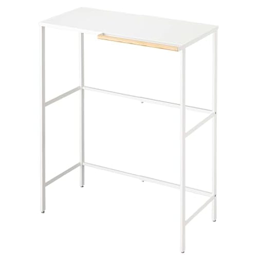 Yamazaki Extendable Over-the-Trash Can Rack, White, Approx. W42.5~76 x D42.5 x H90cm, Tower Kitchen Rack with Hooks, 5326