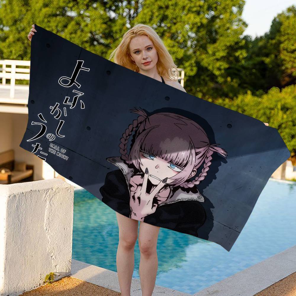 Japanese Call of the-Night Bath Towel Microfiber Soft Water Absorbing Breathable For Girl Kids Decorative Cartoon Beach Towel