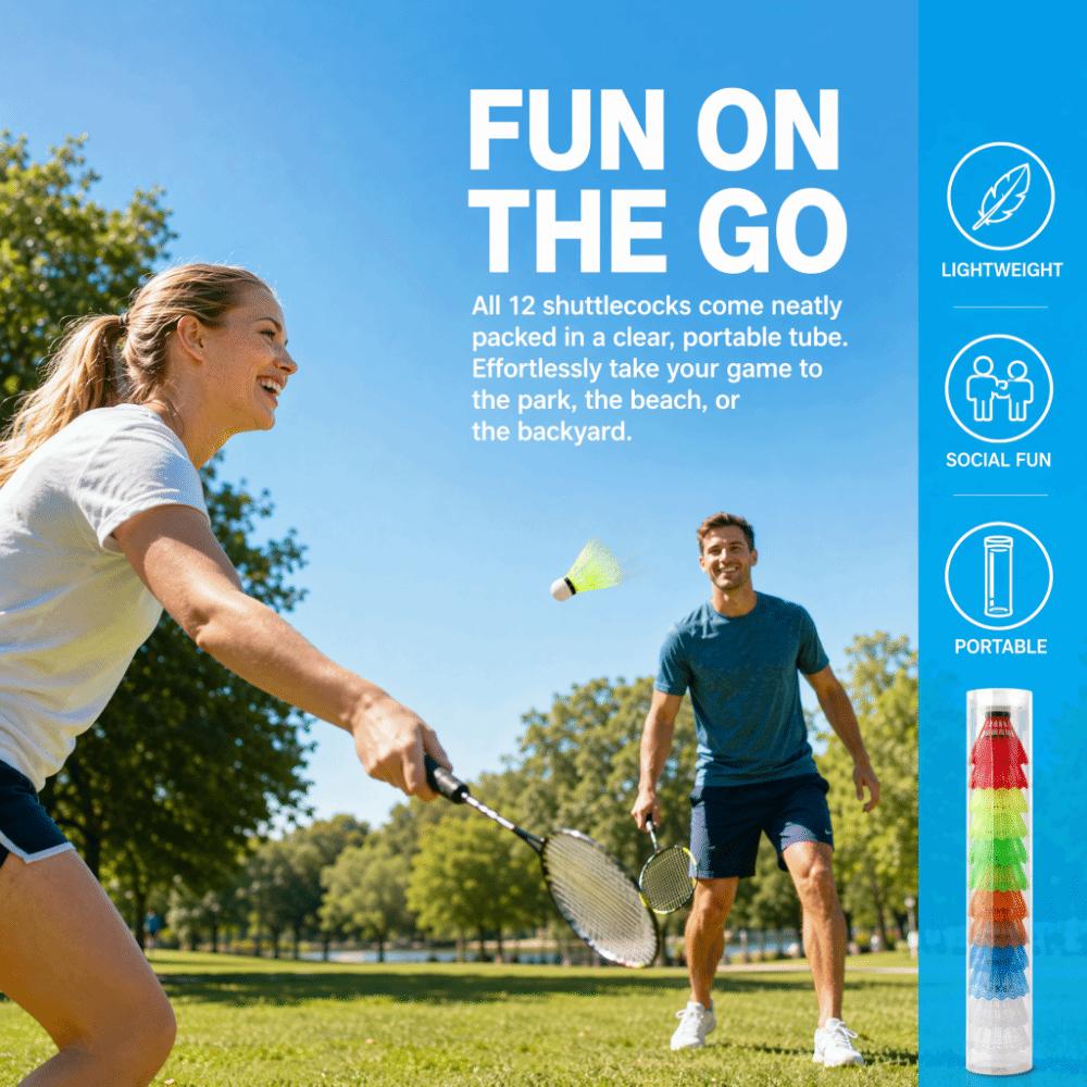 12pcs Multi-Colored Plastic Badminton Shuttlecocks Durable Design Badminton Balls  Sports Training