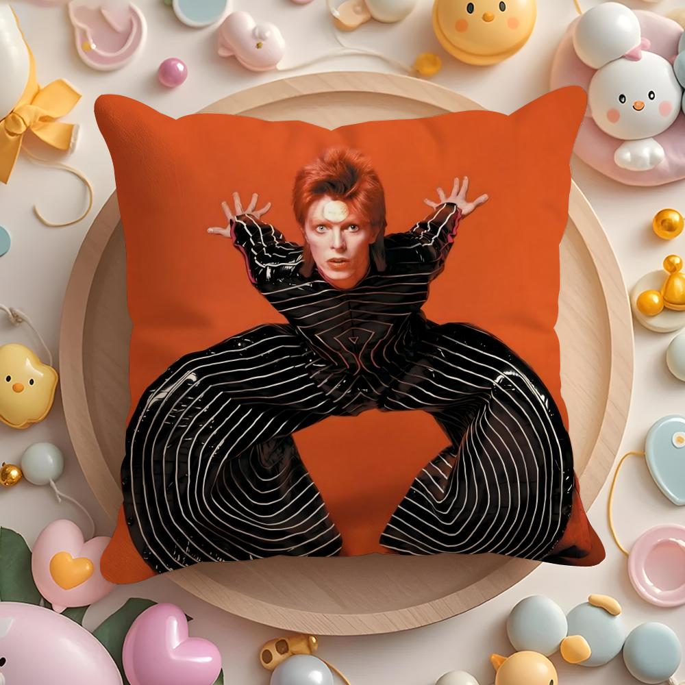 David B-Bowie Cushion Cover Short Plush Double-Sided Printing Home Machine Washable In Warm Winter Pillow Case