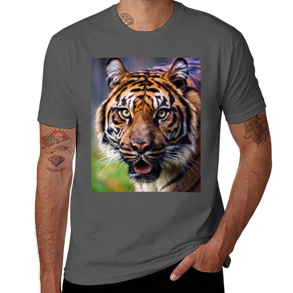 Sumatran Tiger Tshirt All Match Print Short Sleeve Top Tshirt