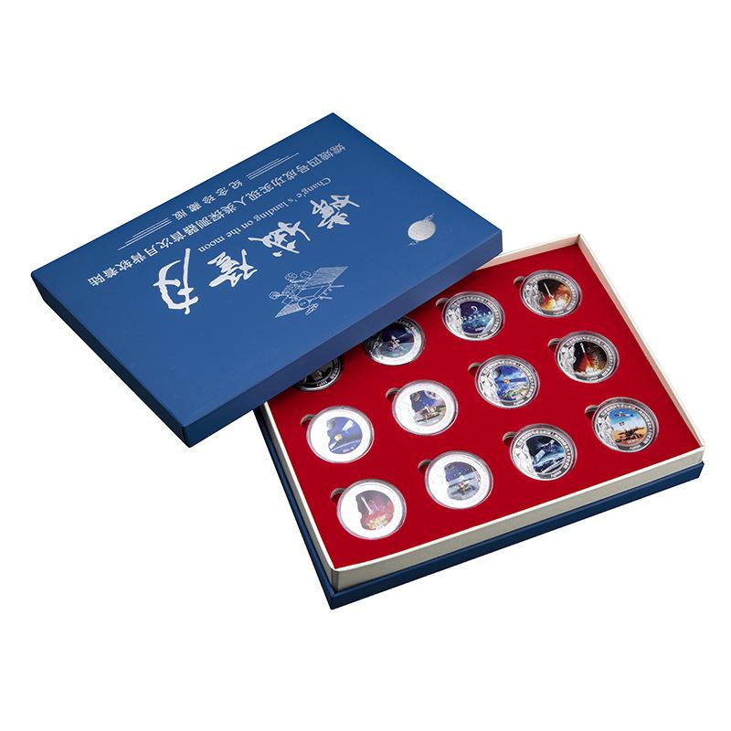 Chang'e Flying To the Moon, 12 Pieces, Commemorative Coins, Set, Twelve Zodiac Commemorative Medals, Gold Coins, Collectible Commemorative Coins