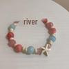 Women's Macaron Series Bracelet with Little Elephant and Ceramic Beads - Trendy Stretch Wristband