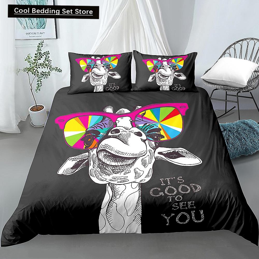 Alpaca Duvet Cover King Queen Size Kawaii Farm Animal Theme Bedding Set Kids Cartoon Llama Alpaca 2/3pcs Polyester Quilt Cover