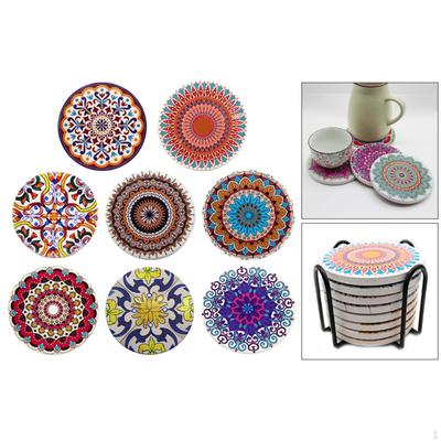 Posavasos Redondos de Corcho Posavasos para Tazas Manteles Individuales + Soporte