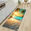 1Pcs Beautiful Scenery Pattern Floor Mat Modern Kitchen Polyester Rug Non-Slip Colorful Indoor Carpet, For Home Bathroom Bedroom Living Room Decor