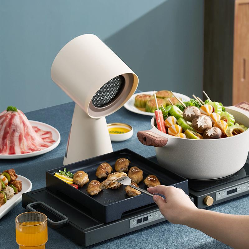 Household Desktop Range Hood, Mini Compact Low Noise, Portable Hot Pot Barbecue Companion 30W