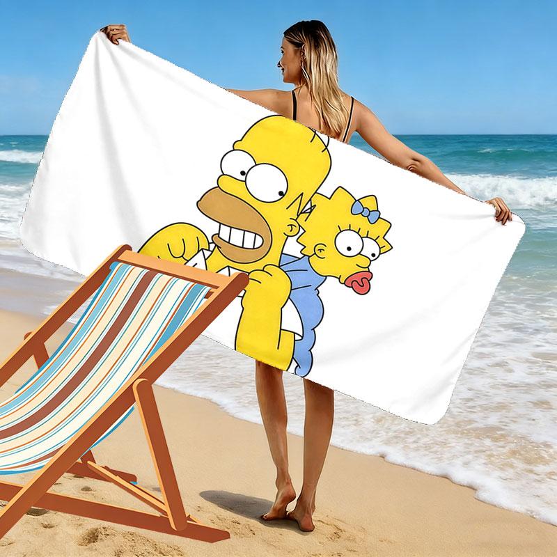 Maggie Simpson Print Beach Towel, Large Soft Quick Dry Towel for Beach Camping Swimming