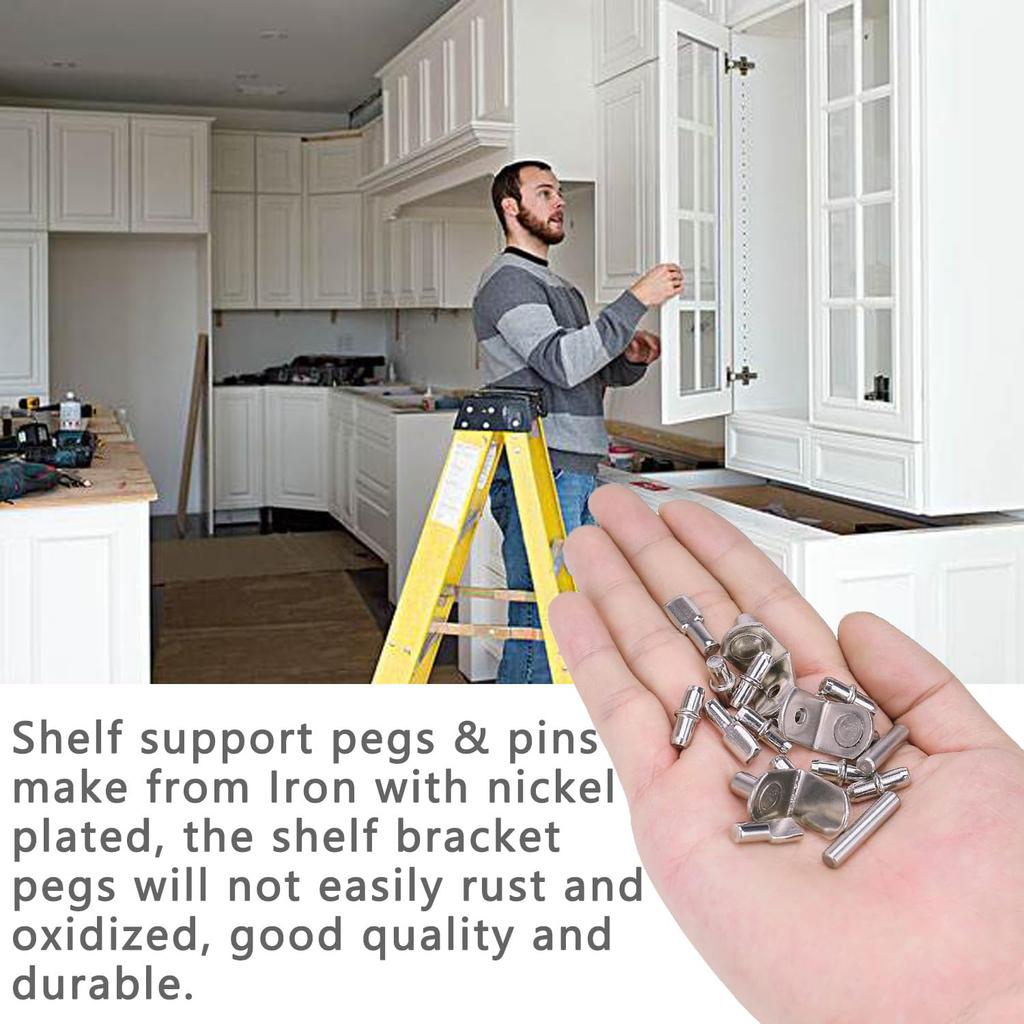 120Pcs 7-character Board Support Central Shaft Glass Laminate Support Bracket Wardrobe Cabinet Laminate Support Laminate Nail