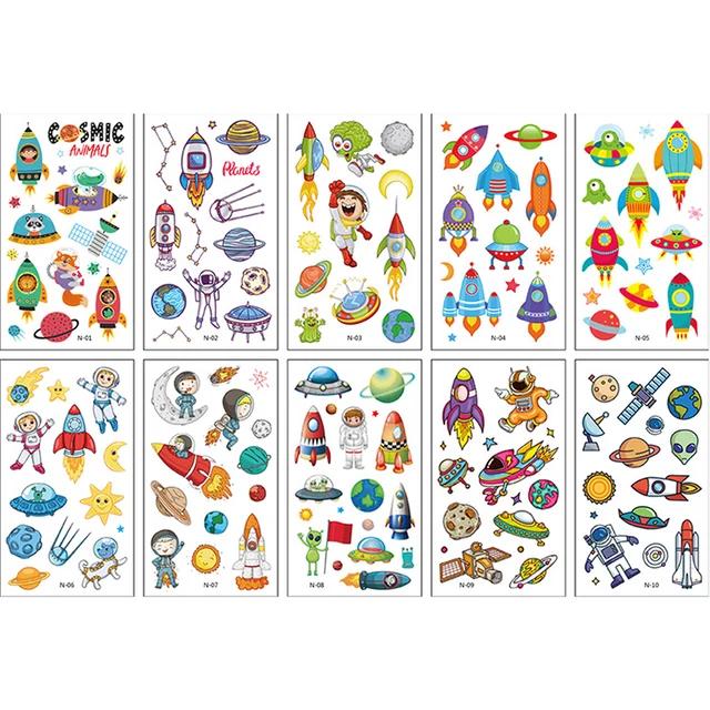 New 10Sheets/lot Children Cute Cartoon Unicorn Temporary Tattoo Stickers Baby Shower Kids Body Makeup Sticker Tattoos Mermaid Pa