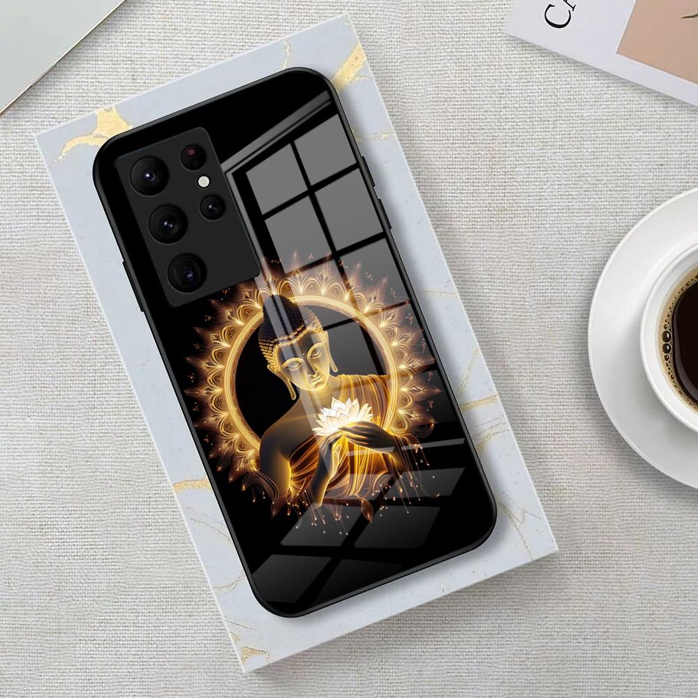 

Buddhism Buddha Phone Case For Samsung S26 S25 Edge Ultra 23 22 21 20 Ultra Plus S24 Fe Glass Cover Galaxy S25 Ultra