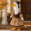 Outdoor-Gans-Kostüm Thanksgiving-Veranda-Outfit, Herbstkleid mit Kopftuch Kostüme für 23-Zoll-Statue, Gartenhof-Dekoration Rasen