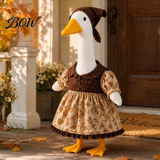 Outdoor-Gans-Kostüm Thanksgiving-Veranda-Outfit, Herbstkleid mit Kopftuch Kostüme für 23-Zoll-Statue, Gartenhof-Dekoration Rasen