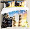 Italy Duvet Cover Queen/King/Full Size For Kids Adult Microfiber Italian Rome Venice Pisa Tower Tuscany Pizzas View Bedding Set
