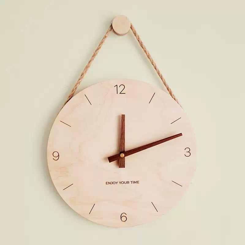 clock creative Nordic clock simple solid wood acrylic glass clock wall clock living room home wall clock decorative clock