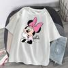 2025 Summer Harajuku T-shirt Cartoon Women's Fashion Mickey Mouse Short Sleeved Couple Kawaii Minnie Printed T-shirt Tops
