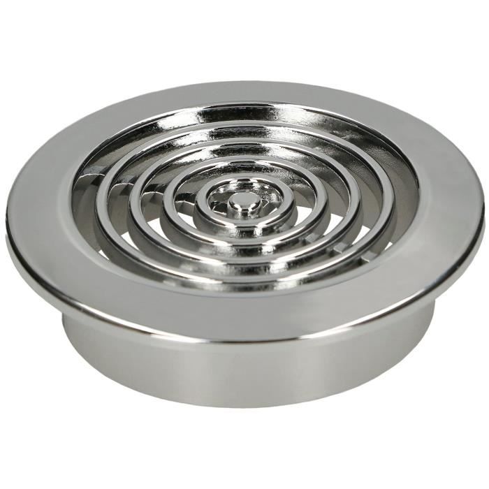 Grille d'aération - KOTARBAU - Rond - Chrome - Diamètre 45 mm - Moustiquaire