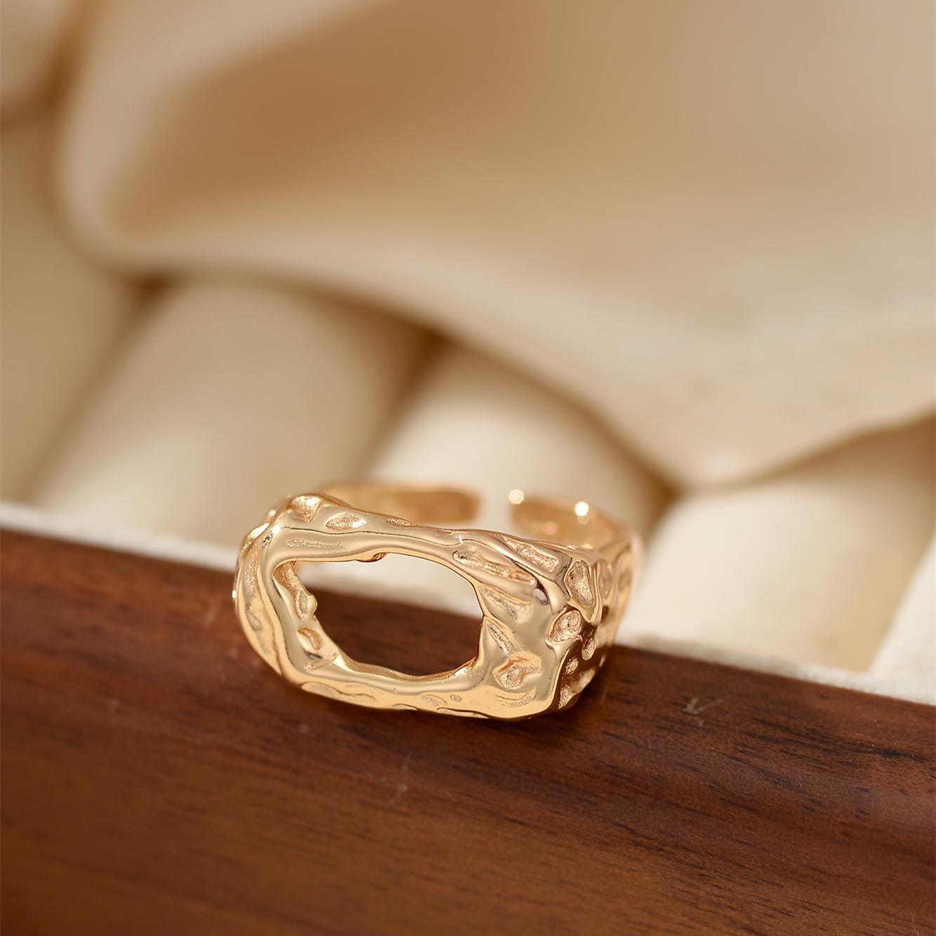 S925 Sterling Silver Irregular Pleated Lava Ring - Women s 2022 Trendy Fashion, European & American Style Adjustable Open Size