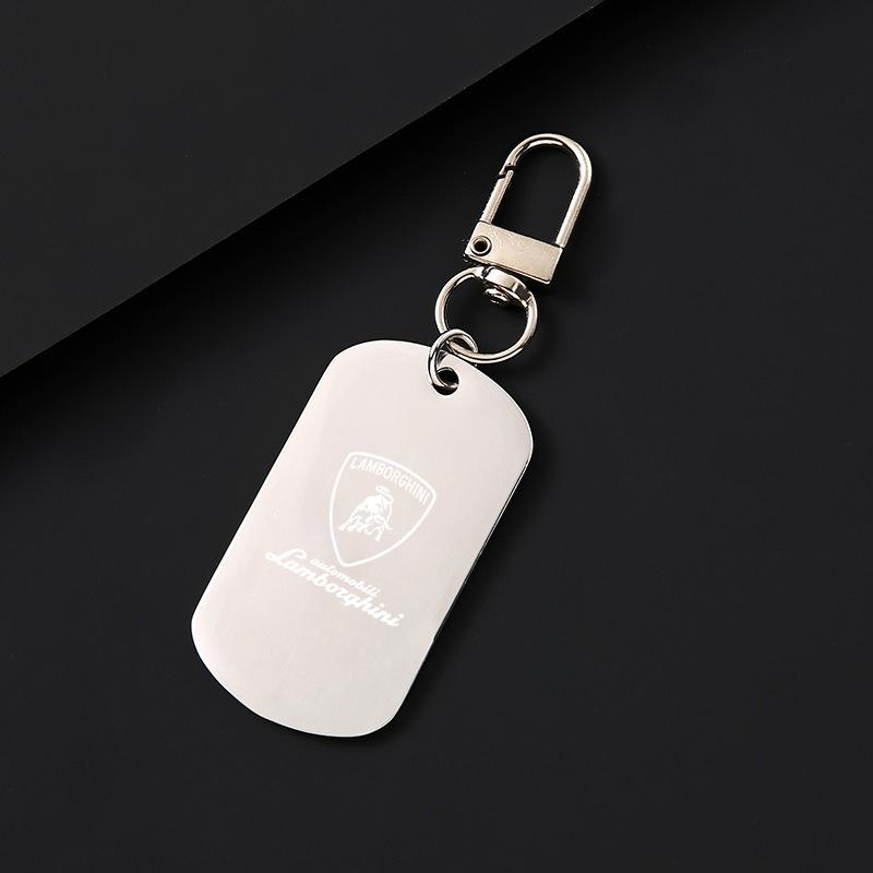 Fashion Car Laser-engraved Keychain Styling Emblem Key Ring For Lamborghini Urus Huracan Aventador Premium Auto Accessories