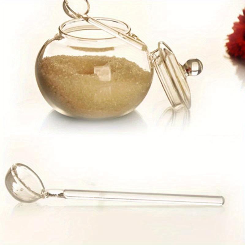 250ml Clear Glass Sugar Bowl with Spoon|Transparent Spice Jar for Kitchen,Home Organization,Cooking,Candy Storage Pot,Glass Container for Sugar,Spices