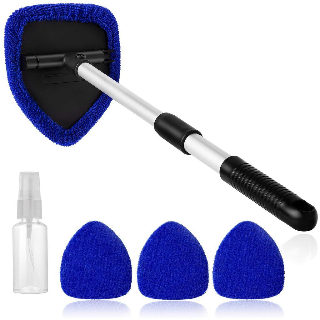 Car Windshield Cleaning Brush With Extendable Handle And Microfiber Cloth For Streakfree Glass Cleaning