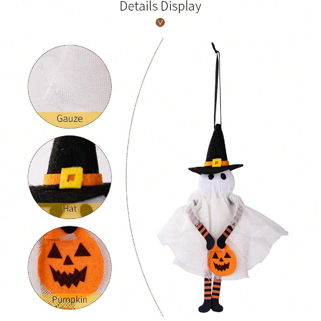 Halloween Hängeanhänger Kürbis Schwarze Katze Geist Totenkopf Horrorpuppe Ornament Außen Heimparty Halloween Dekoration