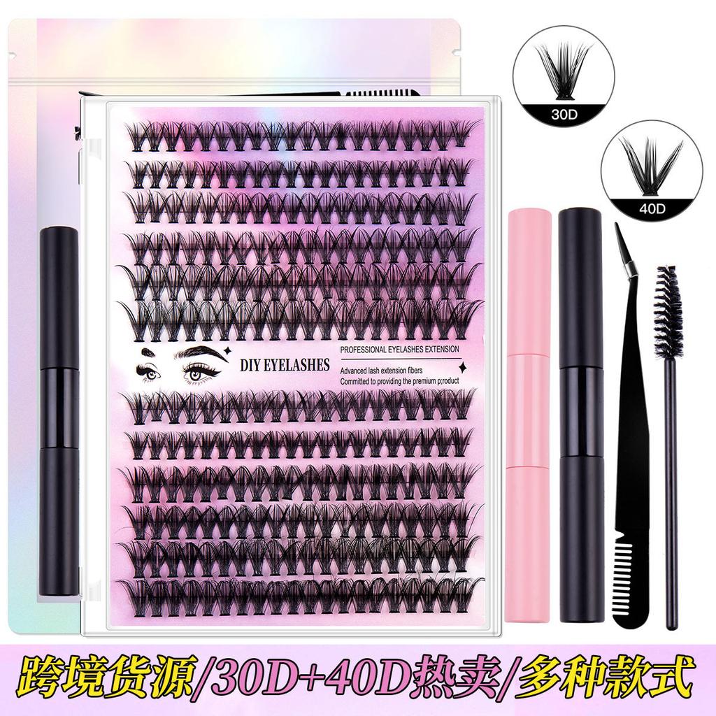 Diy Segmented False Eyelashes 12 Rows Large Capacity Glue Tweezers Set Combination Eyelashes